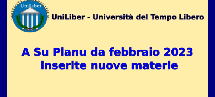 Uniliber – a Su Planu da febbraio 2023 inserite nuove materie