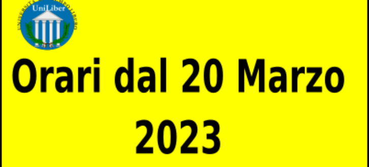 UniLiber, Su Planu: Orari dal 20 marzo 2023