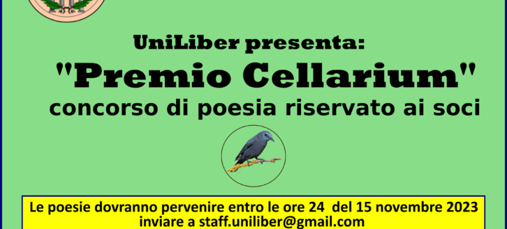 UniLIber: Parte il premio di Poesia “Cellarium”