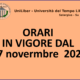 UniLiber: Orari lezioni dal 27 novembre 2023