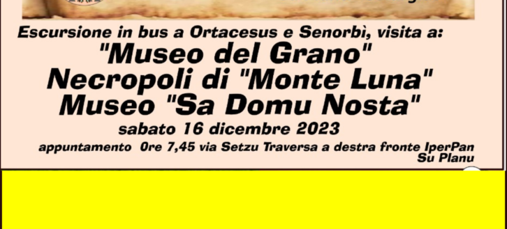 UniLiber: escursione a Ortacesus e Senorbì il 16 dicembre 2023