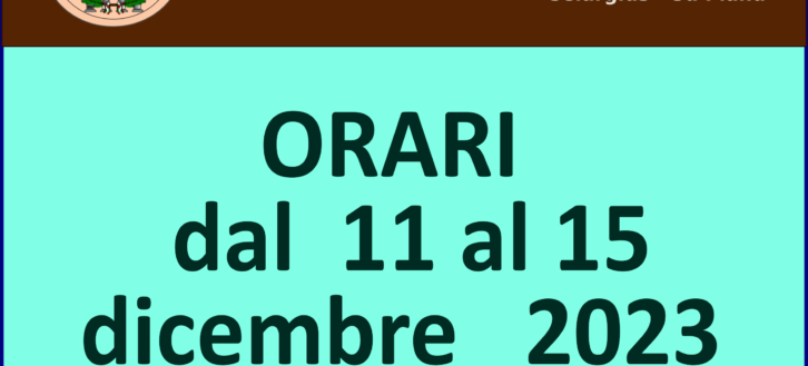 UniLiber: orari dal 11 al 15 dicembre 2023