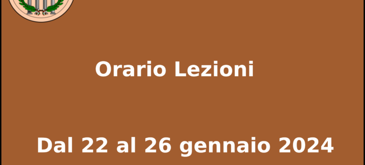 UniLiber: Orario lezioni dal 22 al 26 gennaio 2024