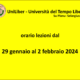 UNILIBER: ORARI DAL 29 GENNAIO AL 2 FEBBRAIO 2024