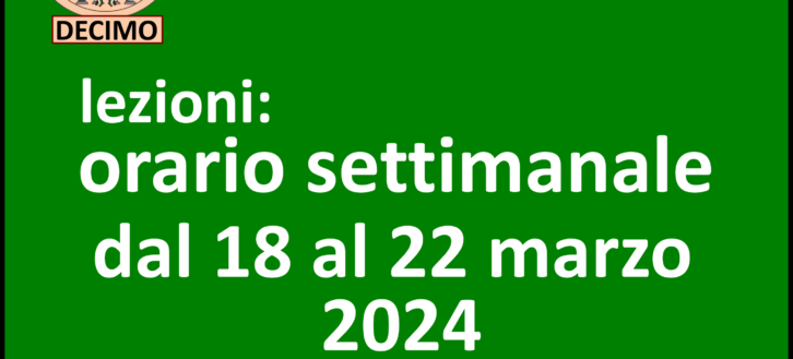 UniLiber Decimomannu: orario lezioni dal 18 al 22 marzo 2024