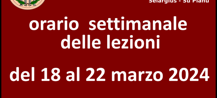 UniLIber: Su Planu, orari dal 18 al 22 marzo 2024