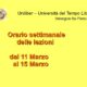 Orario lezioni dal 11 al 15 Marzo