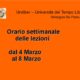 Orari lezioni dal 4 al 8 Marzo