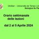 Orario lezioni dal 2 al 5 Aprile revisionato