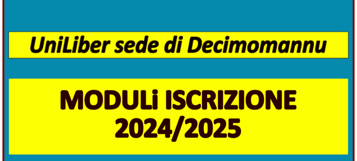 UniLiber, Decimomannu: scghede iscrizione anno accademico 2024/2025