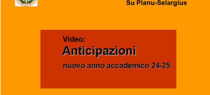 Anticipazioni nuovo a.a. 2024-25