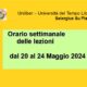 Orario lezioni dal 20 al 24 Maggio 2024