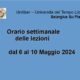 Orario lezioni dal 6 al 10 Maggio 2024