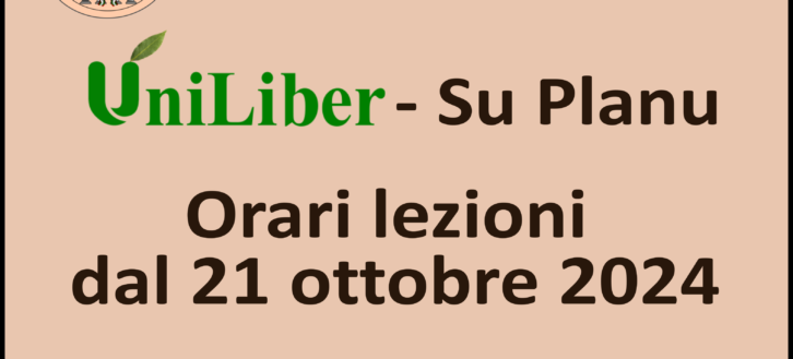 UniLiber: orari lezioni dal 21 ottobre 2024