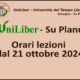 UniLiber: orari lezioni dal 21 ottobre 2024