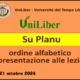 UniLiber: locandine ordine alfabetico per le frequenze delle  prime lezioni dal 21 ottobre 2024