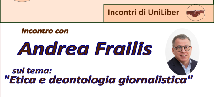 UniLiber: Incontro con Andrea Frailis il 7 novembre prossimo