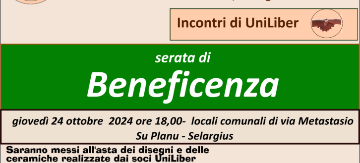 UniLiber: Serata di beneficenza il 24 ottobre prossimo