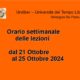 Orario Lezioni dal 21 al 25 Ottobre 2024