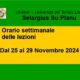 Orario delle lezioni dal 25 al 29 Novembre 2024